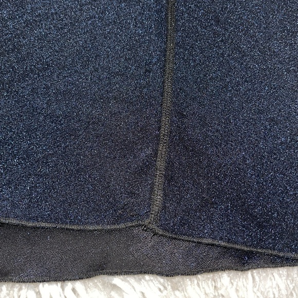 PISTOLA Vita Polo Dress Navy Shimmer Midi Short Sleeve Side Gather, Slits Sz S - Picture 14 of 15